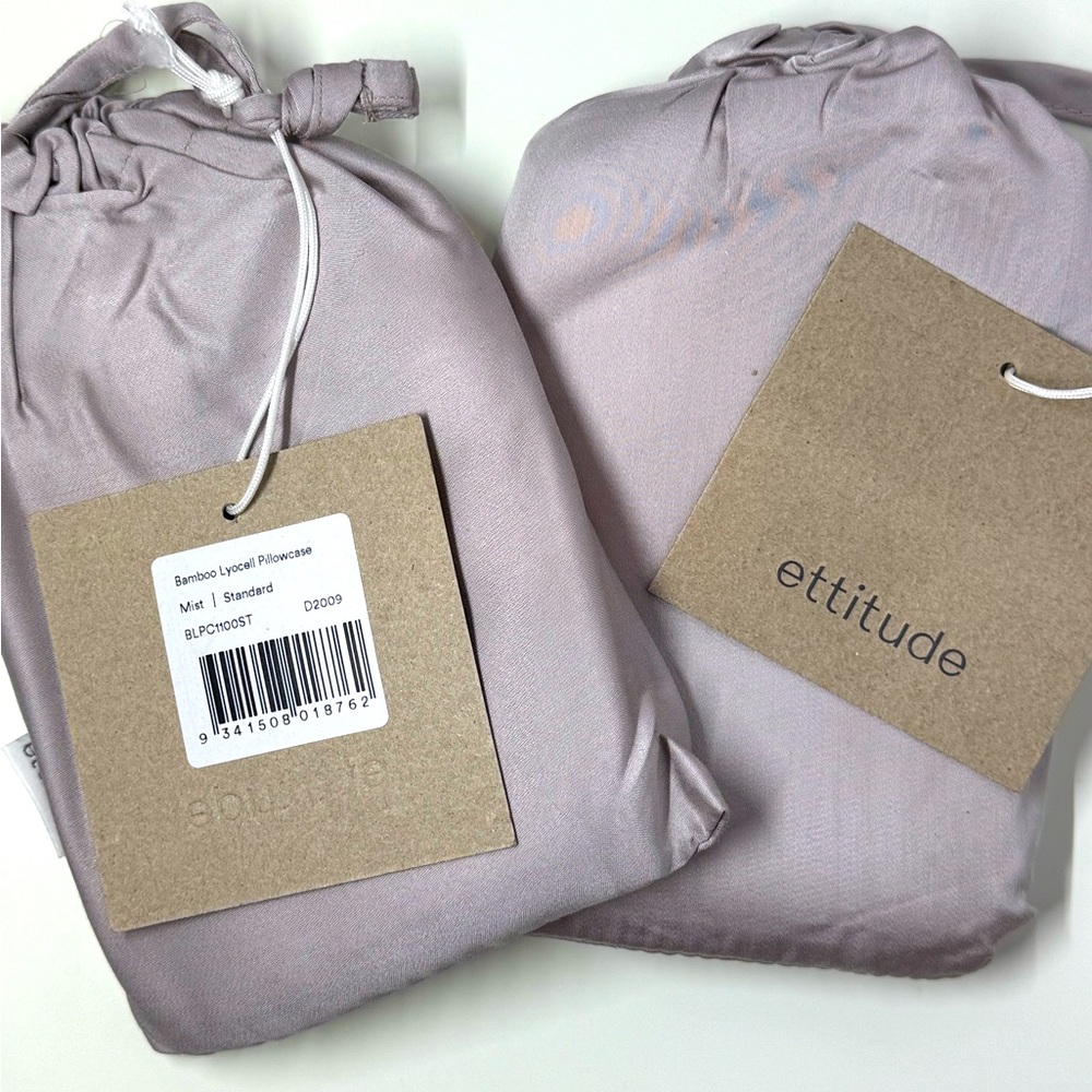 Pair of Ettitude Bamboo/Lyocell standard size Pillowcases NWT